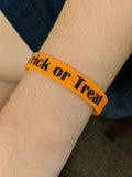 Load image into Gallery viewer, (5 Pack) Trick or Treat Orange Black Kids Silicone Rubber Wristband Bracelet