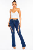 Load image into Gallery viewer, American Bazi High Rise Lace Up Jeans